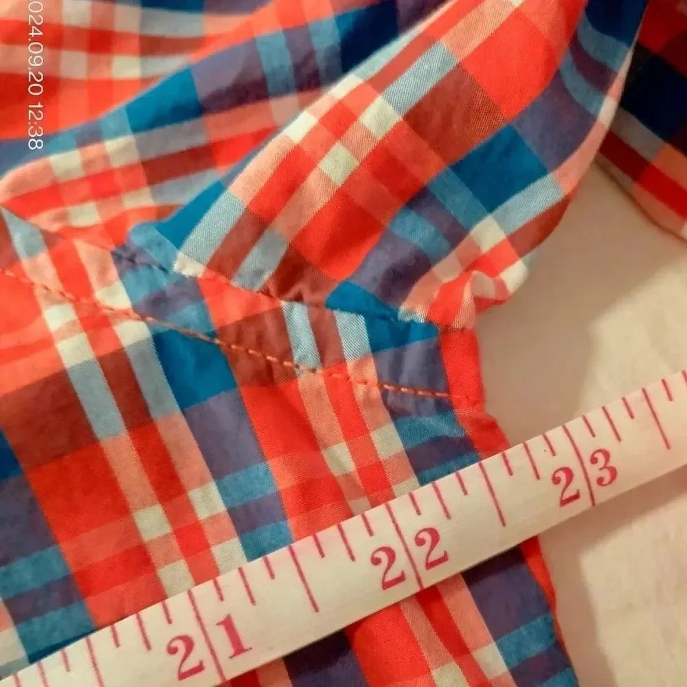 Banana Republic Men's Soft Wash Sz LG Tailored Slim Fit Button Down Shirt Orange